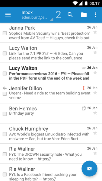 Sophos Secure Email - Image screenshot of android app