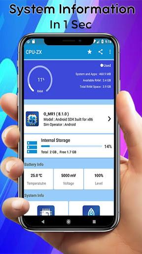 CPU-ZX : Speed Booster, Cooler master, System Info - Image screenshot of android app