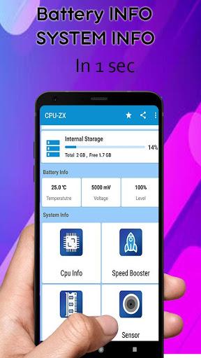 CPU-ZX : Speed Booster, Cooler master, System Info - Image screenshot of android app