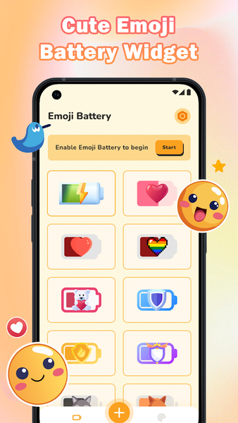 Cute Emoji Battery Widget - Image screenshot of android app