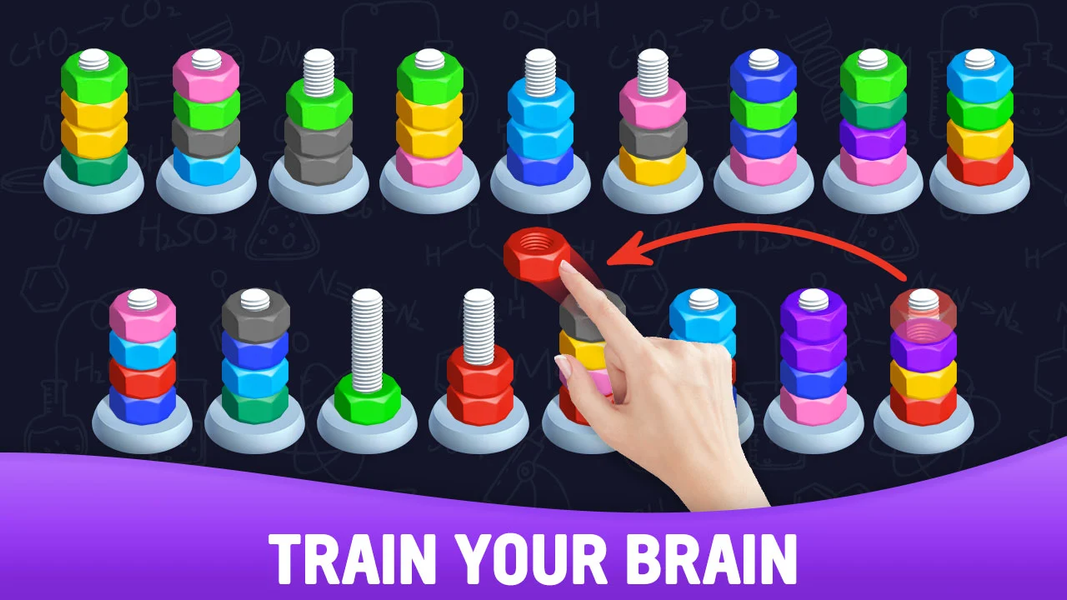Sort puzzle - Nuts and Bolts - عکس بازی موبایلی اندروید