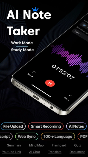 NoteX: AI Note Taker, Notebook - عکس برنامه موبایلی اندروید