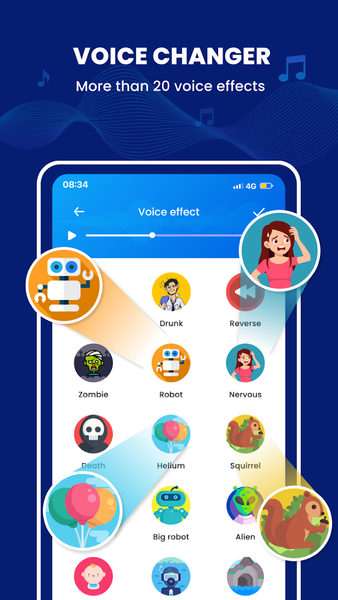 Voice Recorder: Effect & Memos - عکس برنامه موبایلی اندروید