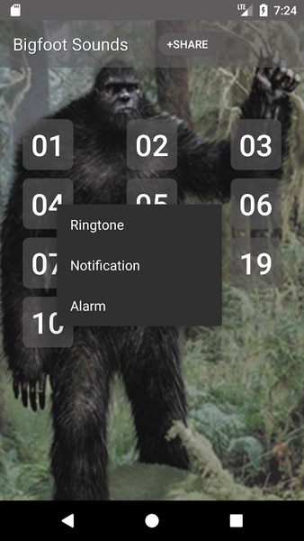 Bigfoot Sounds - Image screenshot of android app