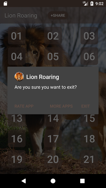 Lion Roaring Sounds - Image screenshot of android app