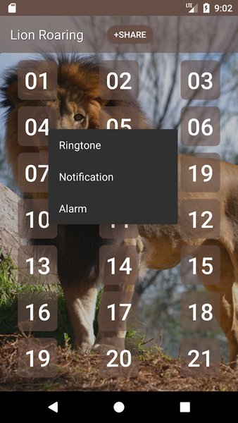 Lion Roaring Sounds - عکس برنامه موبایلی اندروید