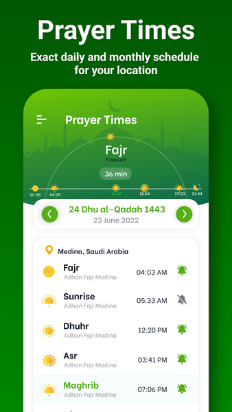 Qibla, Quran, Prayer Time Azan - Image screenshot of android app