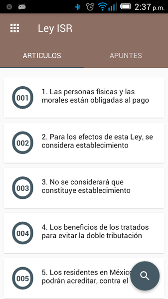 Ley del ISR - Image screenshot of android app