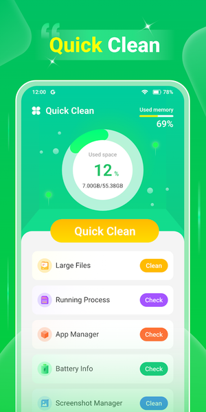 Quick Clean - Space Cleaner - عکس برنامه موبایلی اندروید