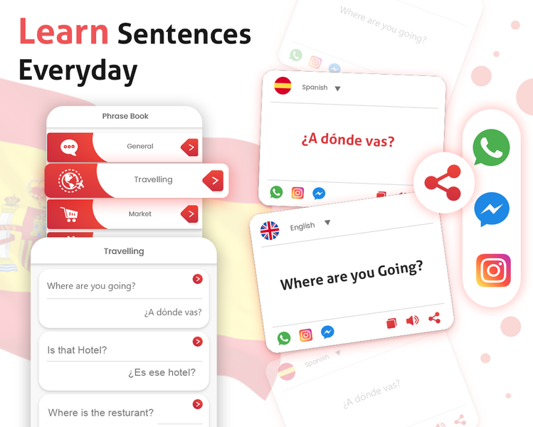 Learn spanish - Speak Spanish - عکس برنامه موبایلی اندروید