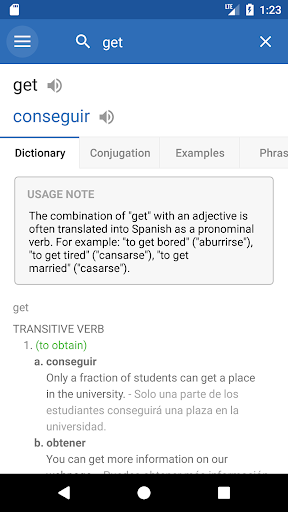 SpanishDictionary.com Learning - Image screenshot of android app