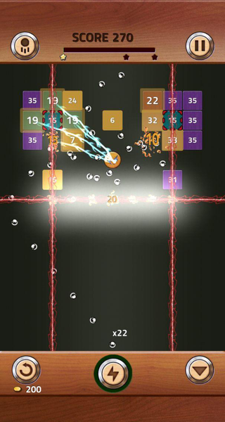 Brick Breaker Wood - Gameplay image of android game