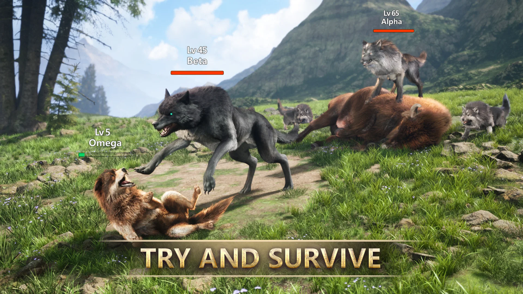Wolf Game: Wild Animal Wars - Gameplay image of android game