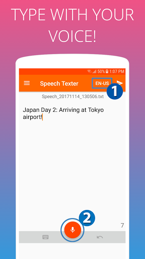 SpeechTexter - تبدیل گفتار به متن - عکس برنامه موبایلی اندروید