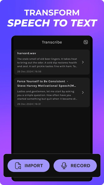 AI Transcribe & Voice Notes - عکس برنامه موبایلی اندروید