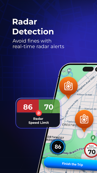 Radar Cam - Speed Detector - عکس برنامه موبایلی اندروید