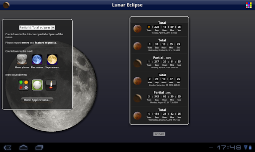 Lunar Eclipse Lite - عکس برنامه موبایلی اندروید