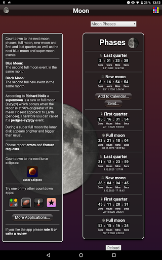 Moon Phases - Image screenshot of android app
