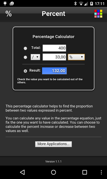 Percentage Lite - Image screenshot of android app