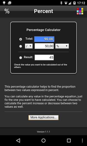 Percentage Lite - Image screenshot of android app