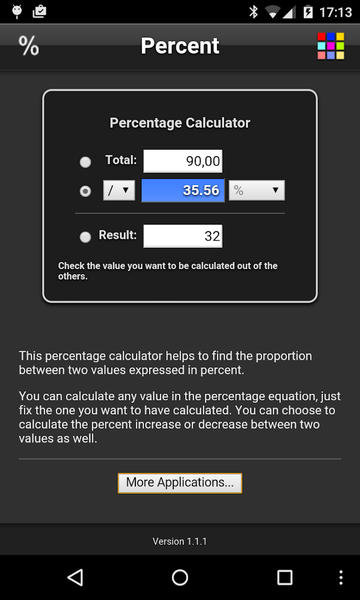 Percentage Lite - عکس برنامه موبایلی اندروید