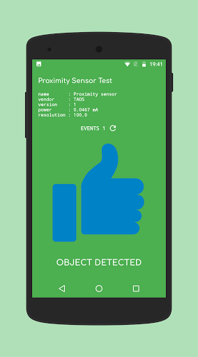 Proximity Sensor Test, Counter & Info - Image screenshot of android app