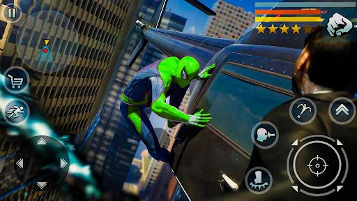 Green Spider Rope hero Man 3D - Gameplay image of android game