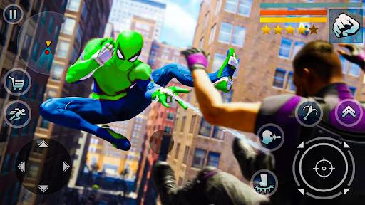 Green Spider Rope hero Man 3D - Gameplay image of android game