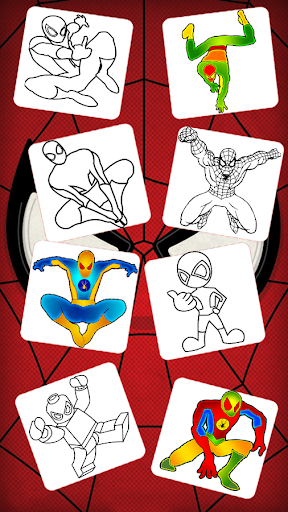 spider super heroes coloring g - عکس بازی موبایلی اندروید