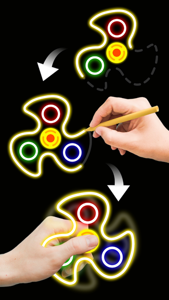 Finger Spinner: Glow Art Draw - عکس برنامه موبایلی اندروید