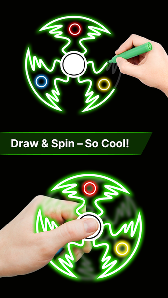 Finger Spinner: Glow Art Draw - عکس برنامه موبایلی اندروید