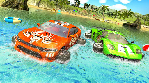Water Surfer Floating Car Race - Gameplay image of android game