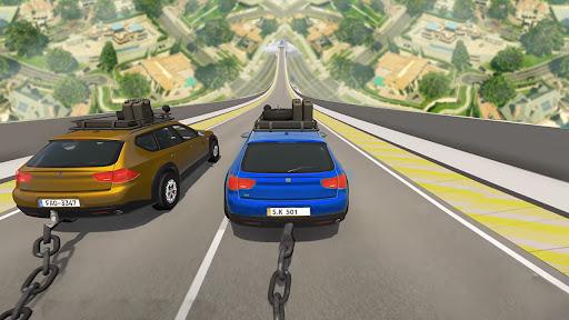 Chained Cars Stunt Racing Game - Gameplay image of android game