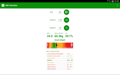 BMI Calculator - عکس برنامه موبایلی اندروید