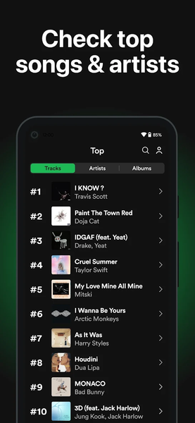 must.fm for Spotify Stats - عکس برنامه موبایلی اندروید