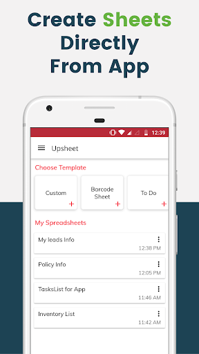 Upsheet: Spreadsheet Maker - عکس برنامه موبایلی اندروید