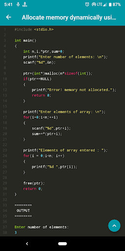 C Programming - عکس برنامه موبایلی اندروید