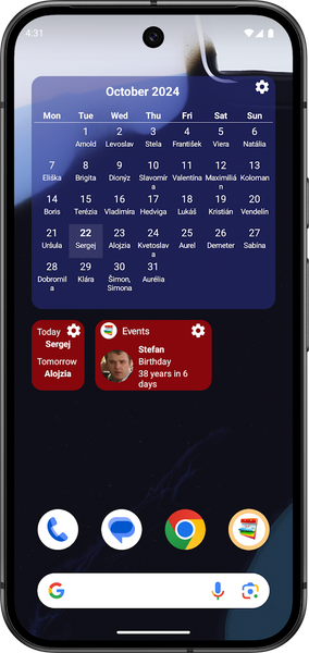 Events Calendar and Namedays - Image screenshot of android app