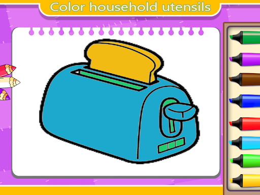 kitchen coloring book for kids - عکس برنامه موبایلی اندروید