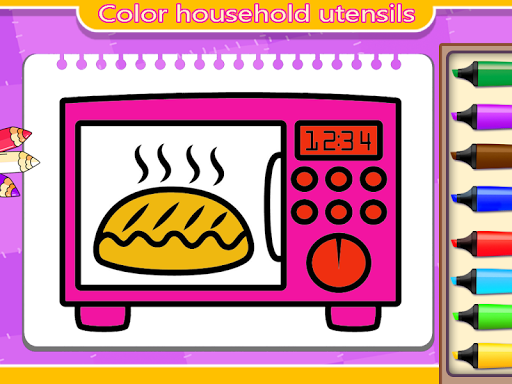 kitchen coloring book for kids - عکس برنامه موبایلی اندروید