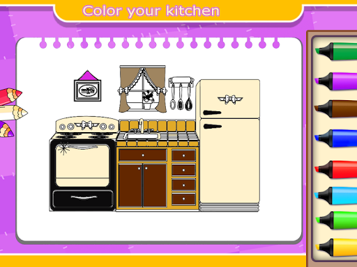 kitchen coloring book for kids - عکس برنامه موبایلی اندروید