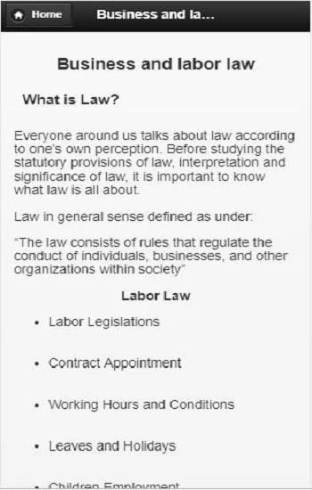 Business and labor law. - Image screenshot of android app