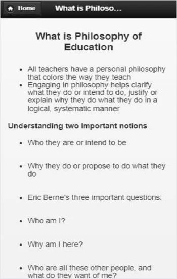 Philosophy of education - Image screenshot of android app