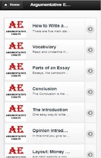 Argumentative essay - عکس برنامه موبایلی اندروید