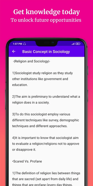 Basic Concept in Sociology - Image screenshot of android app