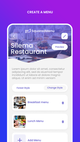 Squared QR Menu Creator - عکس برنامه موبایلی اندروید