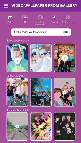 BTS Live Wallpaper Video - عکس برنامه موبایلی اندروید