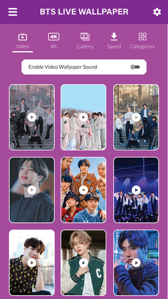 BTS Live Wallpaper Video - Image screenshot of android app