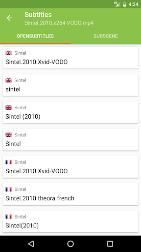 Sub Loader - download subtitles for movies and TV - Image screenshot of android app