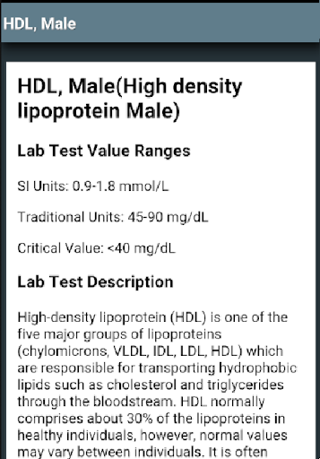 Lab Values Reference (Free) - عکس برنامه موبایلی اندروید